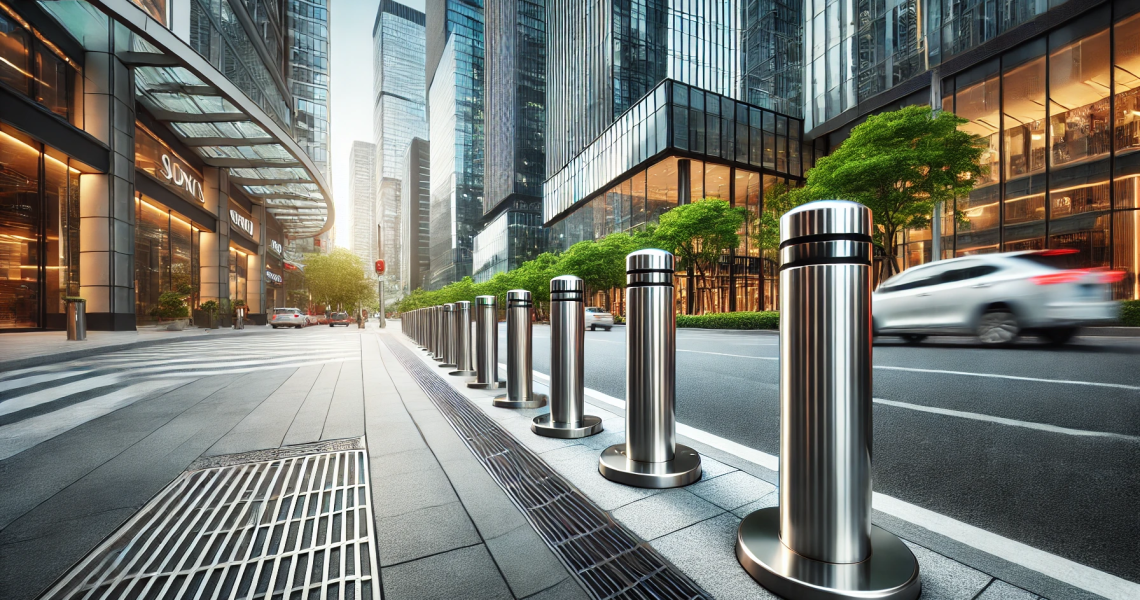 Stainless Steel Bollard in Urban City